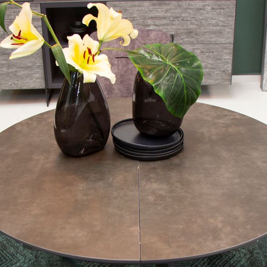 Set Mesa Circular Brixton Con Extensión + 6 Sillas Giratorias Westbourne