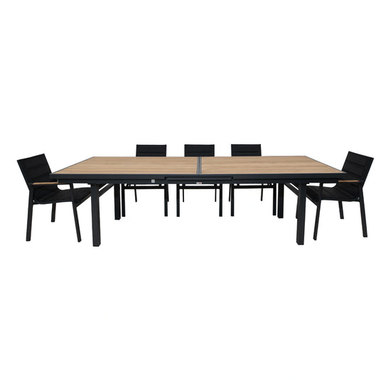 Set Comedor Extendible Más 10 Sillas Santorini Black