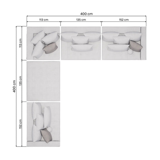 Sala en Escuadra Milán 5 Módulos