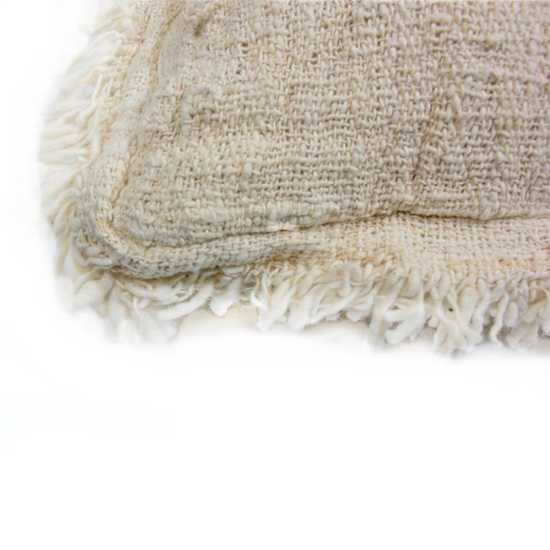 Cojín Natural 40X40 Con Fleco En Los Lados