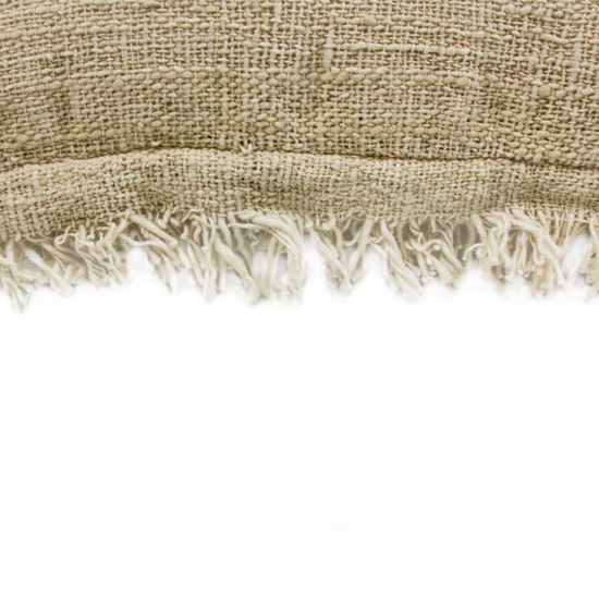 Cojín Marrón 40X40 Con Fleco En Los Lados