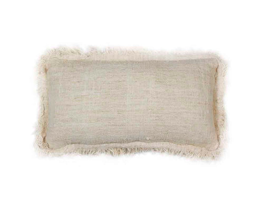 Cojin Natural Con Fleco En Los Lados 66X36