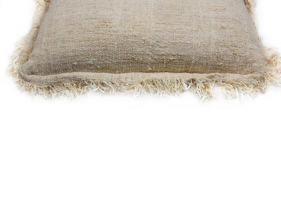 Cojin Natural Con Fleco En Los Lados 66X36