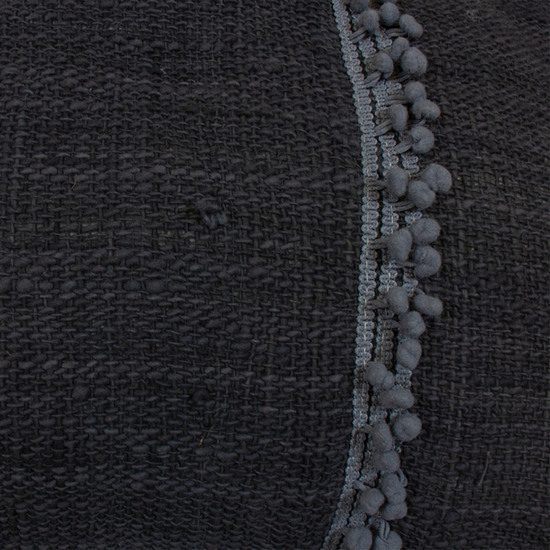 Cojín Negro Carbón 65X36 Con Cordón En Los Lados