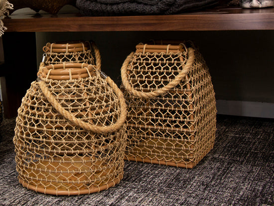 Linterna Ma041 Con Asa Natural Cuadrada Grande