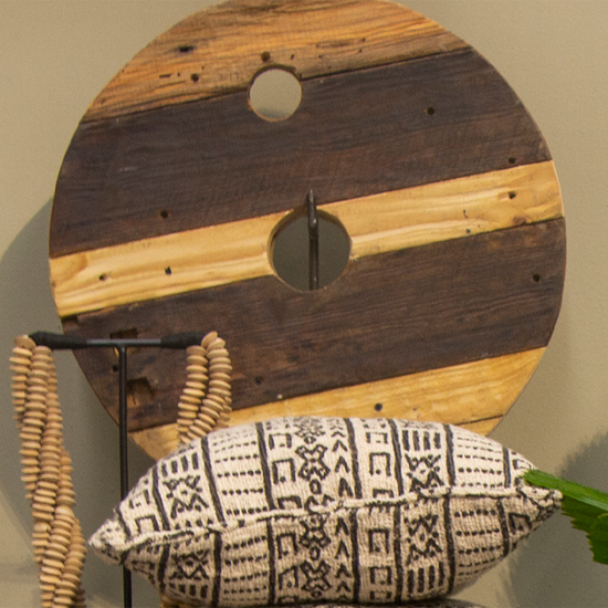 Cojín Natural 40X40 DiseñO 2 Con Cordón En Los Lados