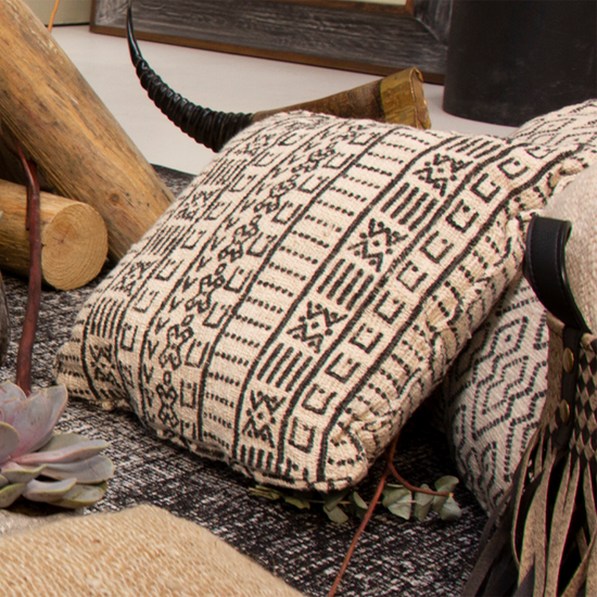 Cojín Natural 40X40 DiseñO 2 Con Cordón En Los Lados