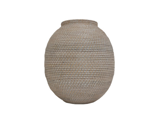 Florero Rattan Blanco II
