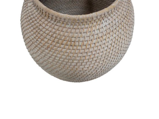 Florero Rattan Blanco II