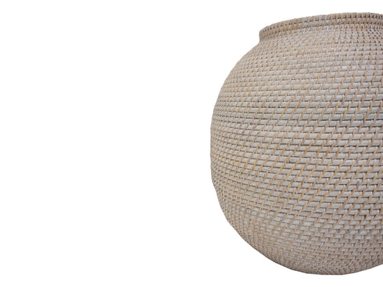 Florero Rattan Blanco II