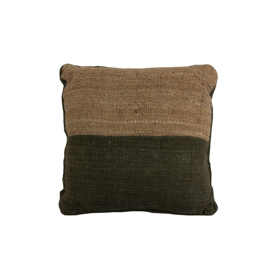 Cojín Triple Color Olivo Y Natural 40X40