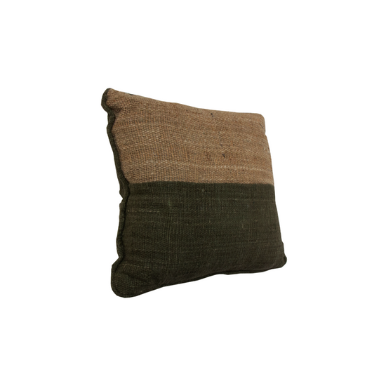 Cojín Triple Color Olivo Y Natural 40X40