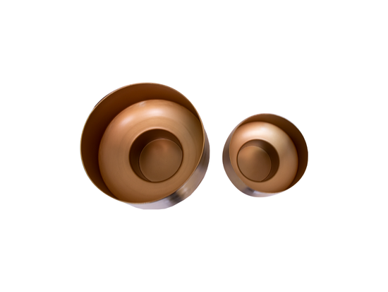 Set De Maceteros De Lamina En Acero Oro