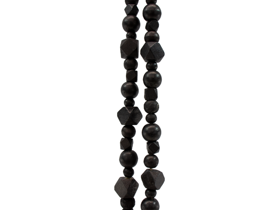 Cordon Bolita Cuadrito Madera Negro