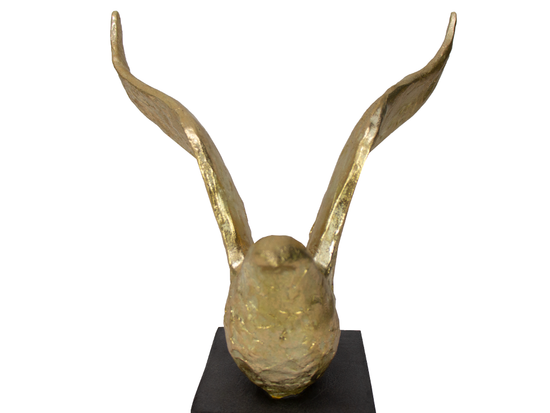 Set De 3 Esculturas De Aves En Resina Acabado Oro