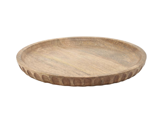 Set 2 Charolas Redondas Japandi Madera