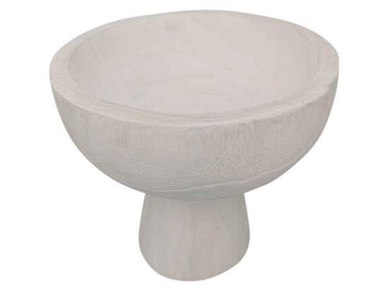 Bowl Con Soporte De Madera Blanco