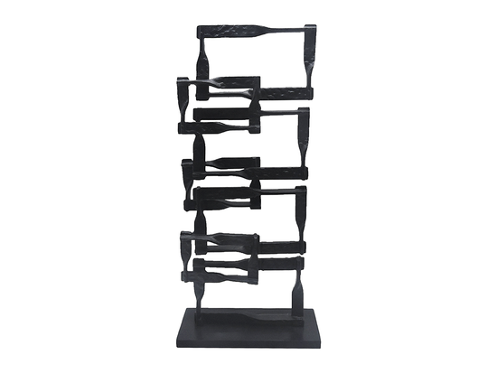 Escultura De Metal Cubrix Negro Grande