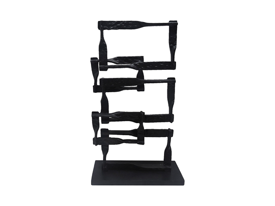 Escultura Decorativa De Metal Cubrix Negro Chico