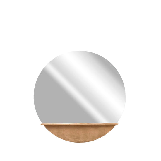 Espejo Circular Repisa Oro