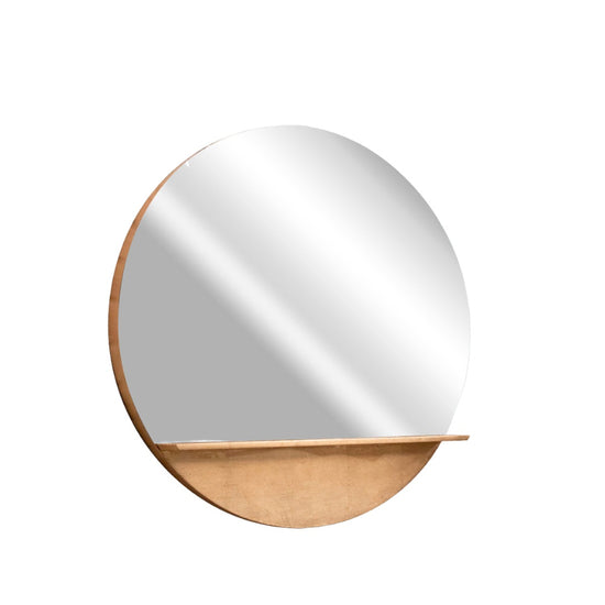 Espejo Circular Repisa Oro