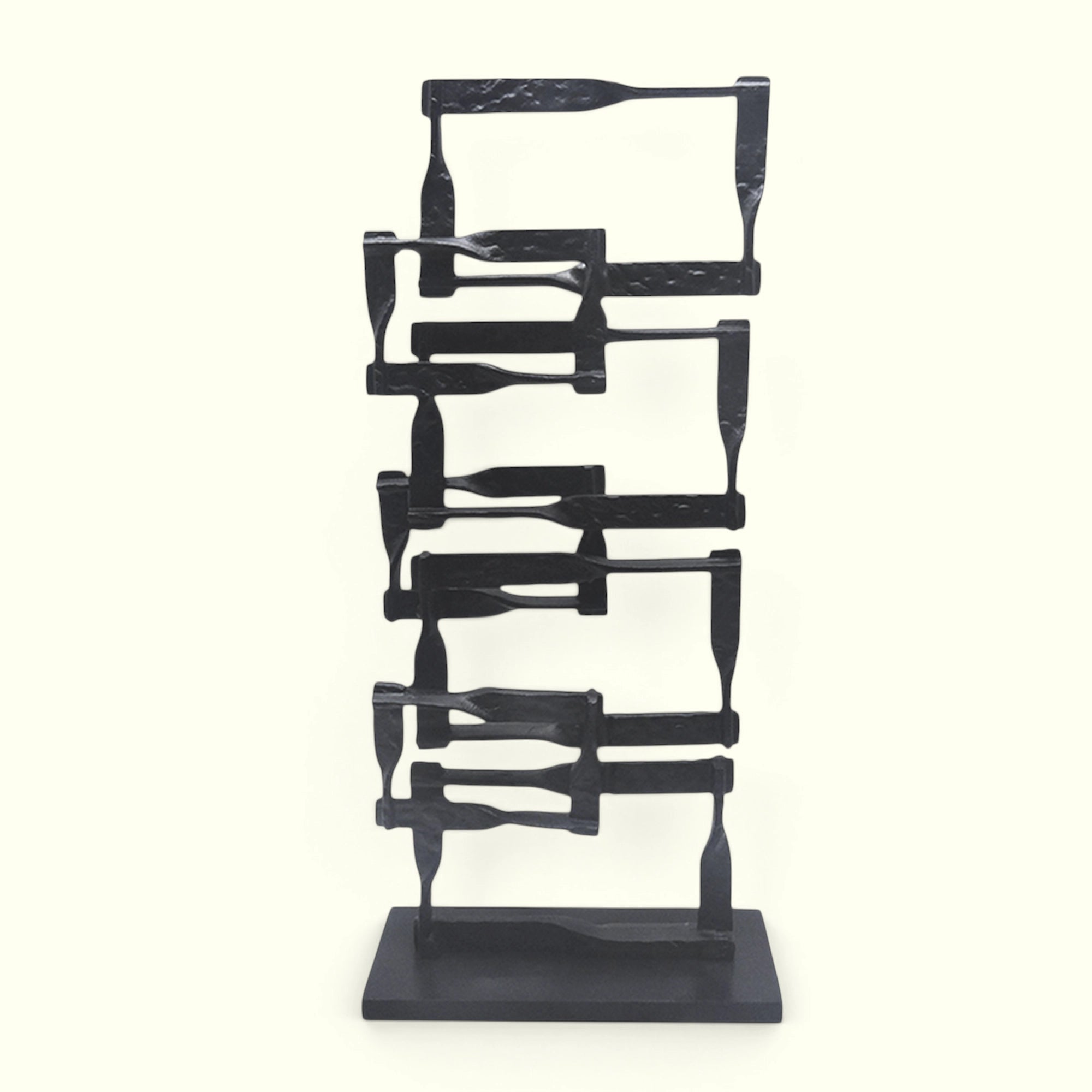 Escultura De Metal Cubrix Negro Grande