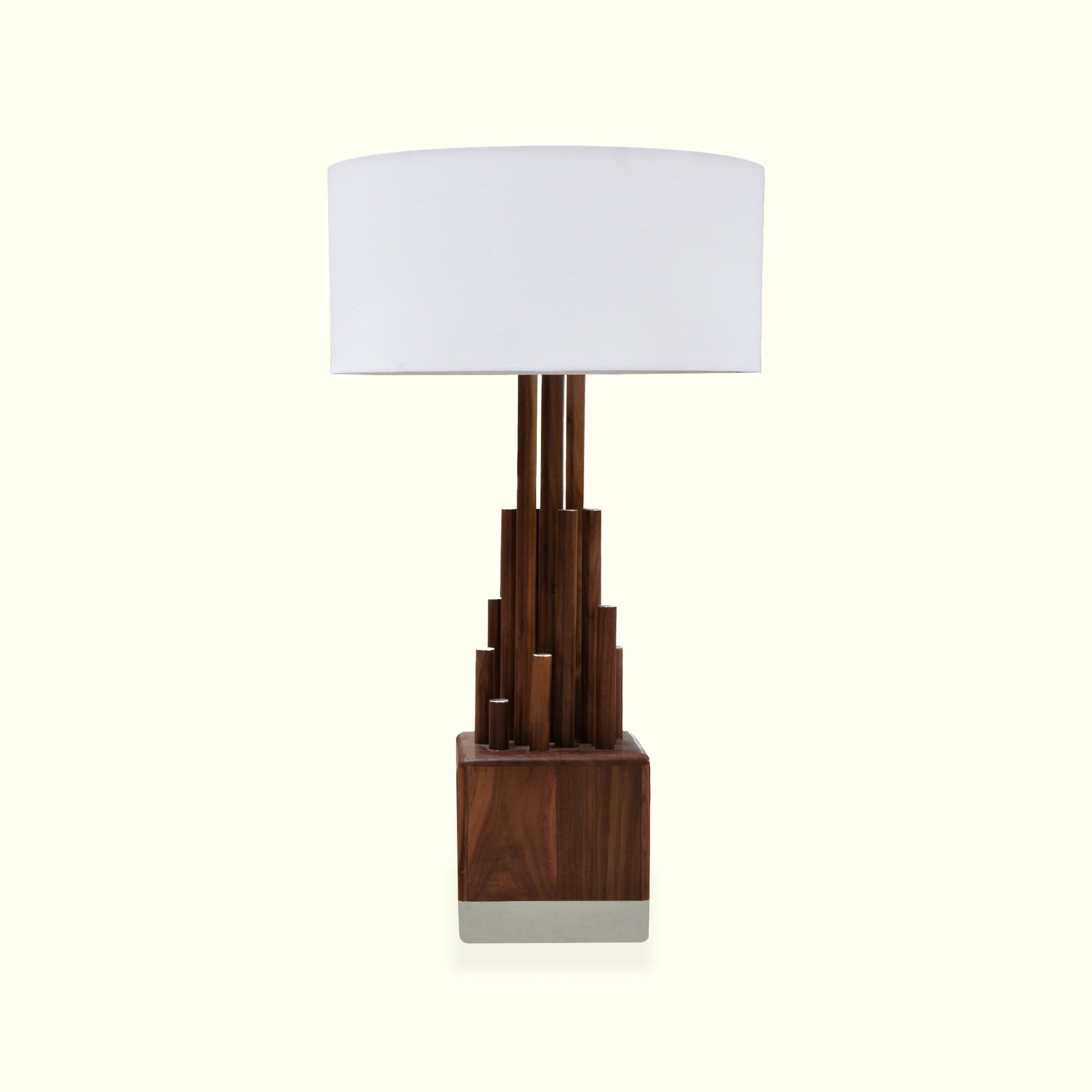 Lámpara De Mesa Torre Nogal