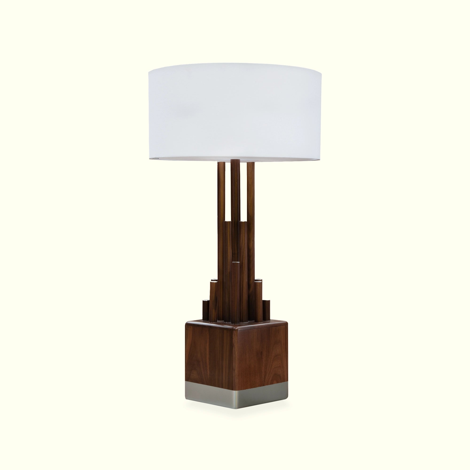 Lámpara De Mesa Torre Nogal