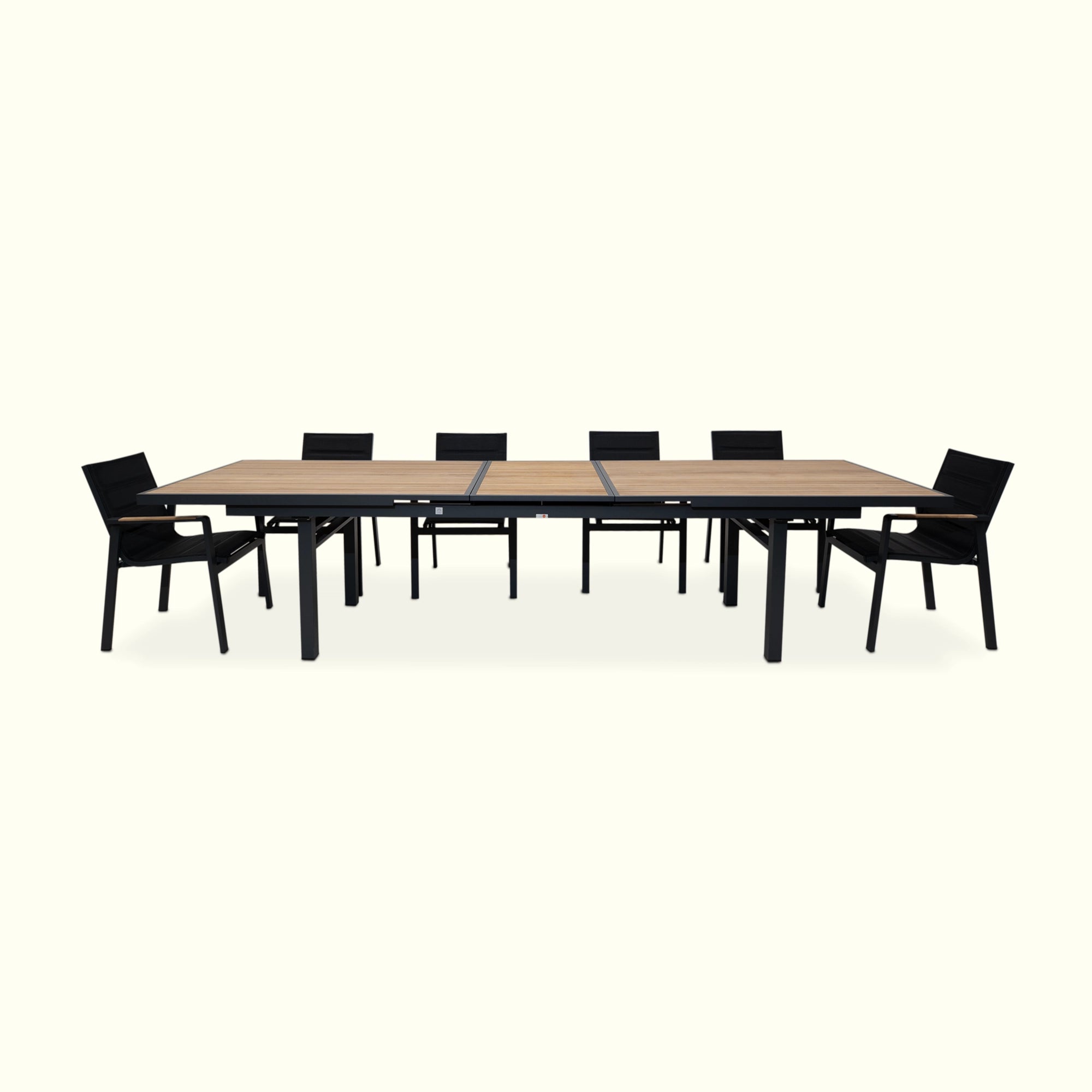 Set Comedor Extendible Más 10 Sillas Santorini Black