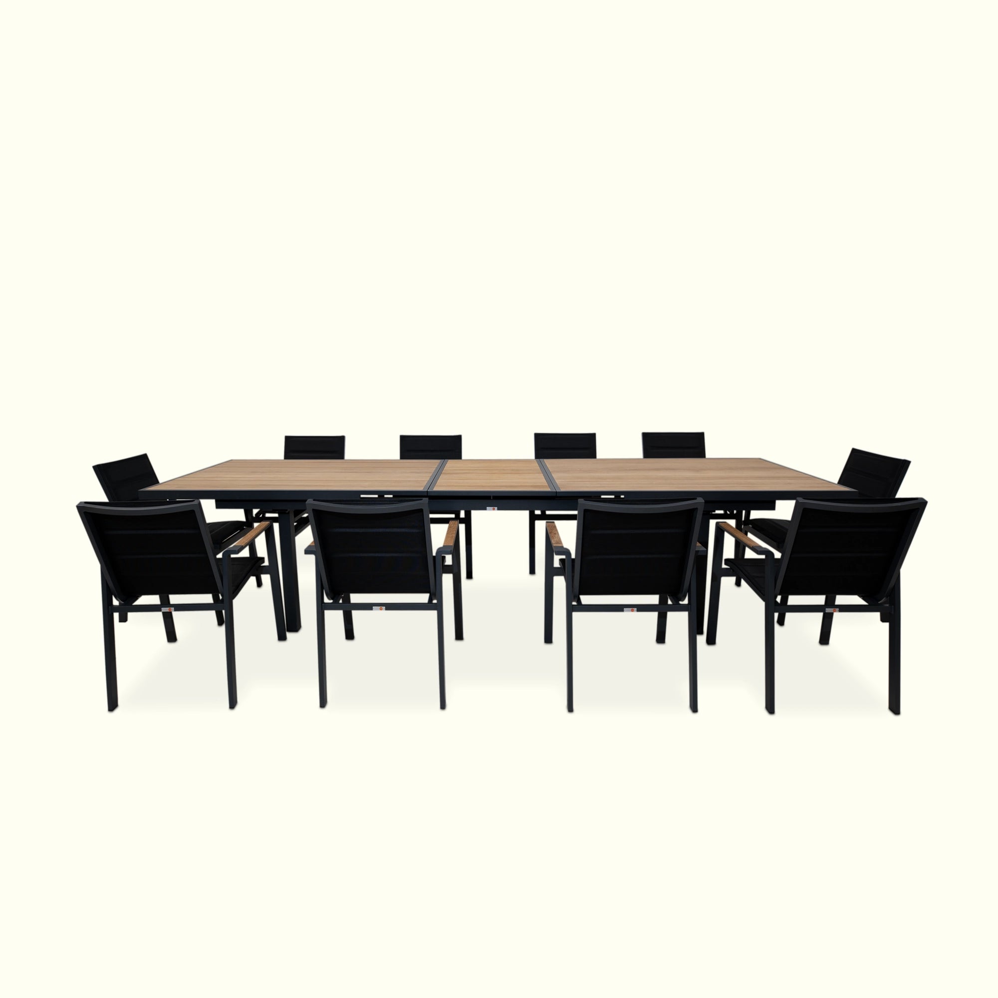 Set Comedor Extendible Más 10 Sillas Santorini Black