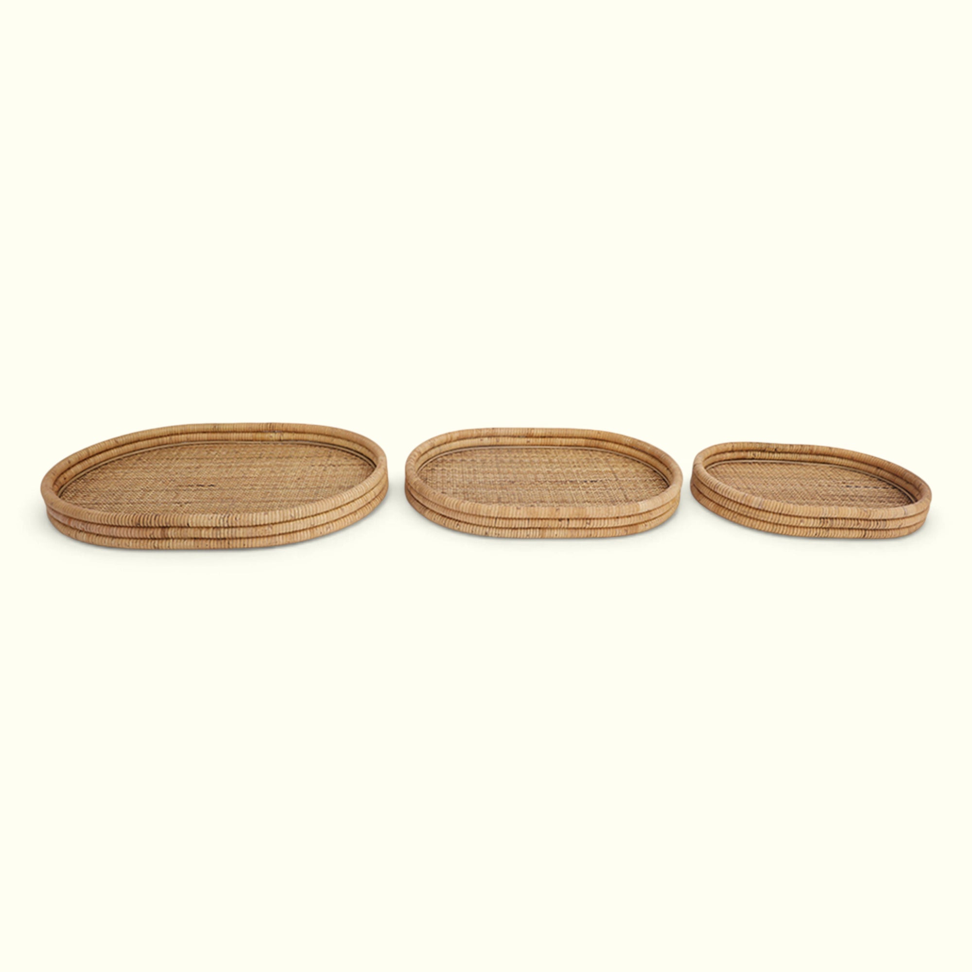 Set De 3 Bandejas Decorativas Oval