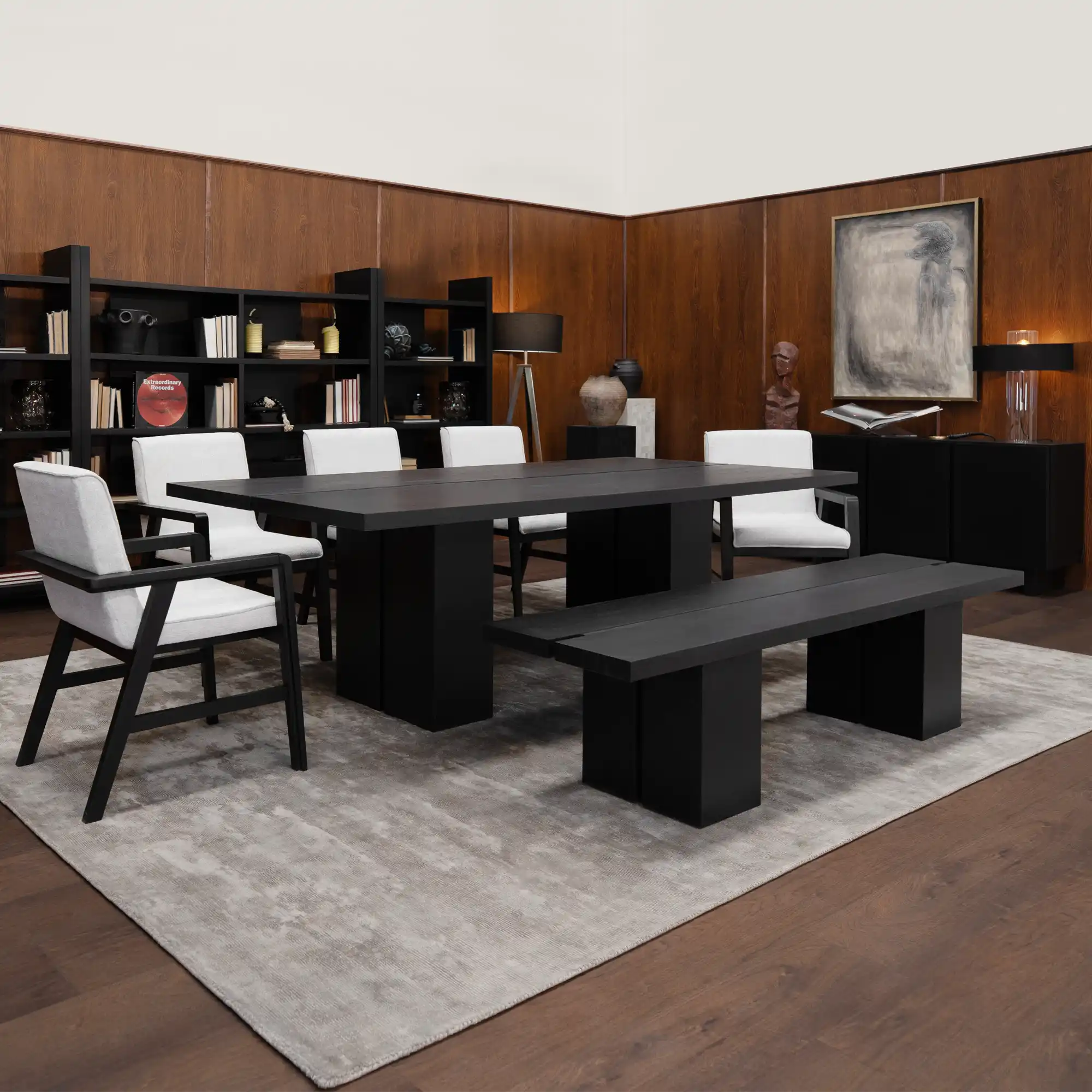 Comedor con 5 Sillas y Banca Cabos 2.4m