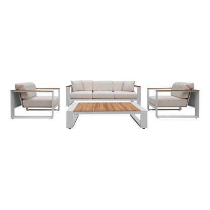 Set Sala de Exterior con Sofá Cambusa Blanco