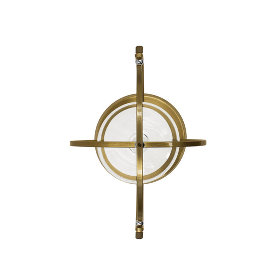 Reloj Giratorio Decorativo de Metal y Vidrio con Arena Blanca