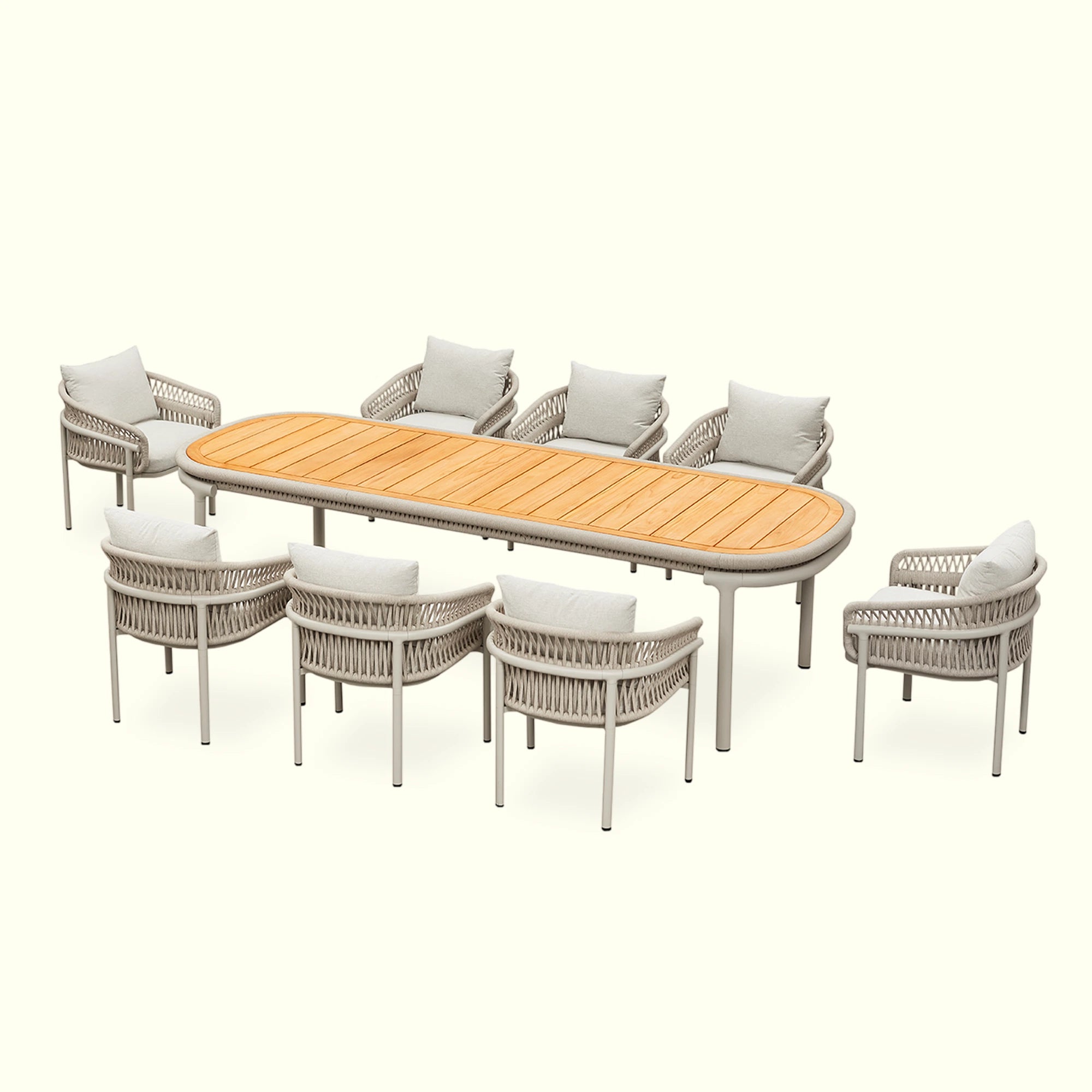 Set Comedor Más 8 Sillas de Exterior Calypso