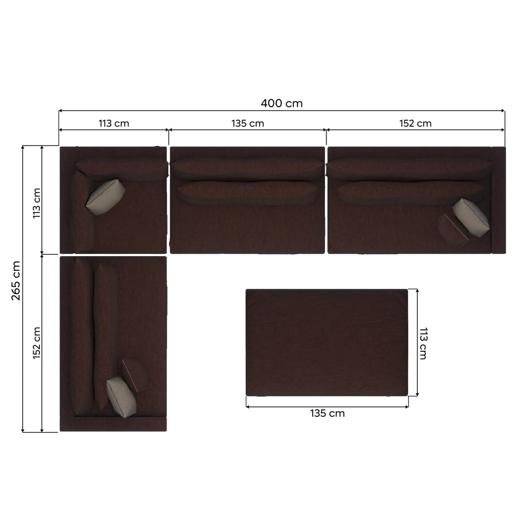 Sala en Escuadra Cairo 5 Módulos