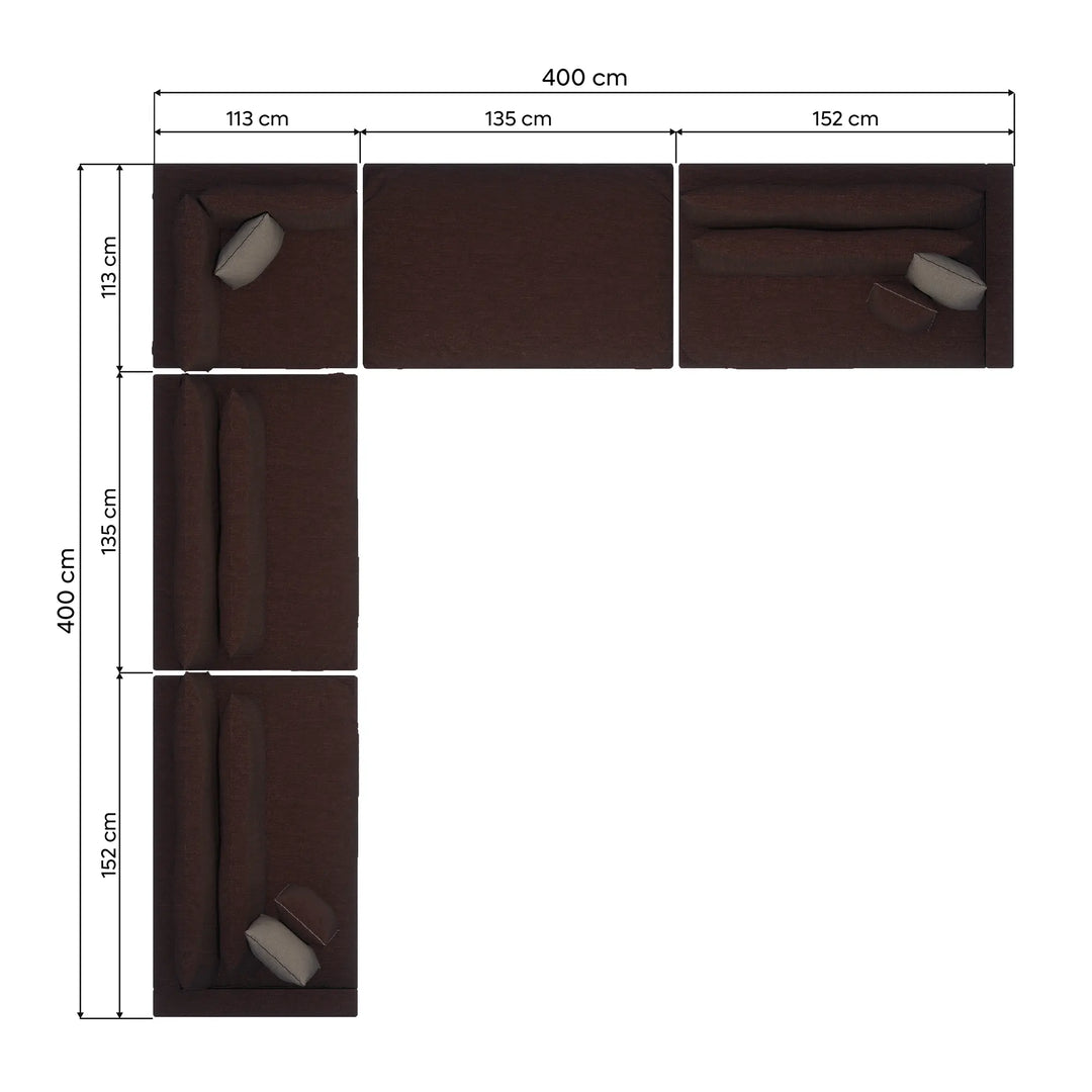 Sala en Escuadra Cairo 5 Módulos
