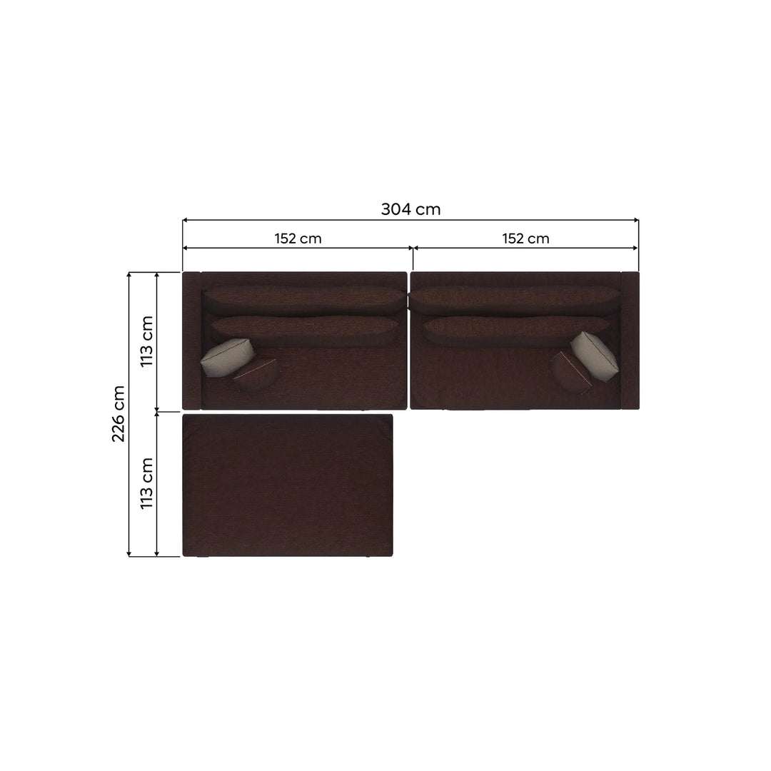 Sala en Escuadra Cairo 3 Módulos
