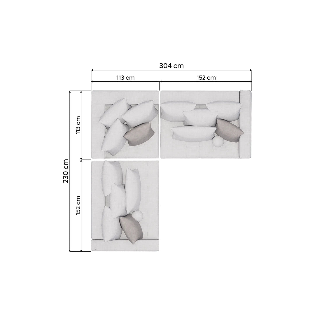 Sala en Escuadra Milán 3 Módulos