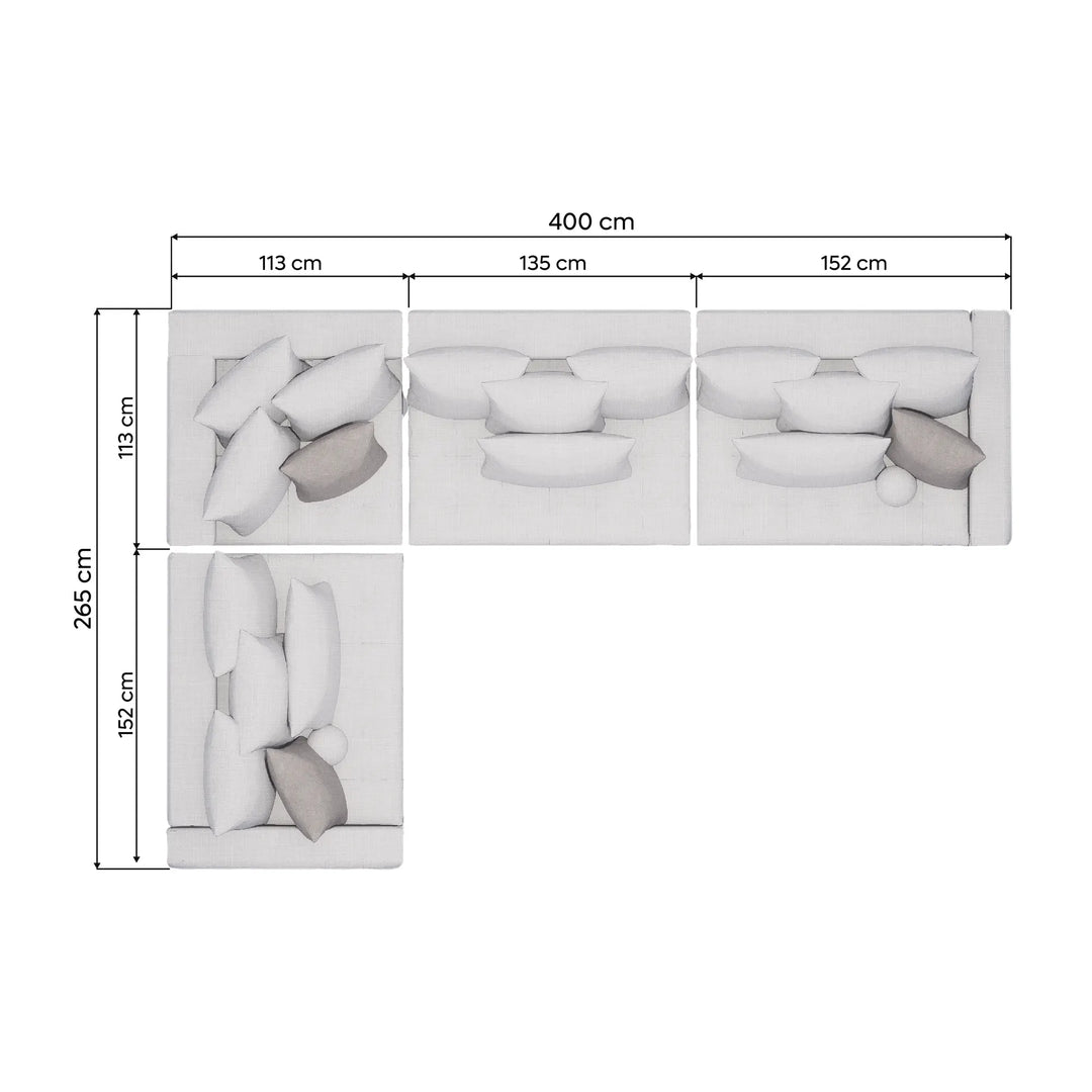 Sala en Escuadra Milán 4 Módulos
