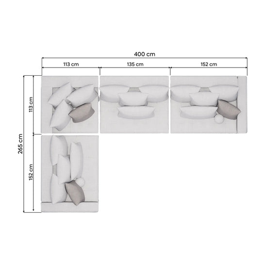 Sala en Escuadra Milán 4 Módulos