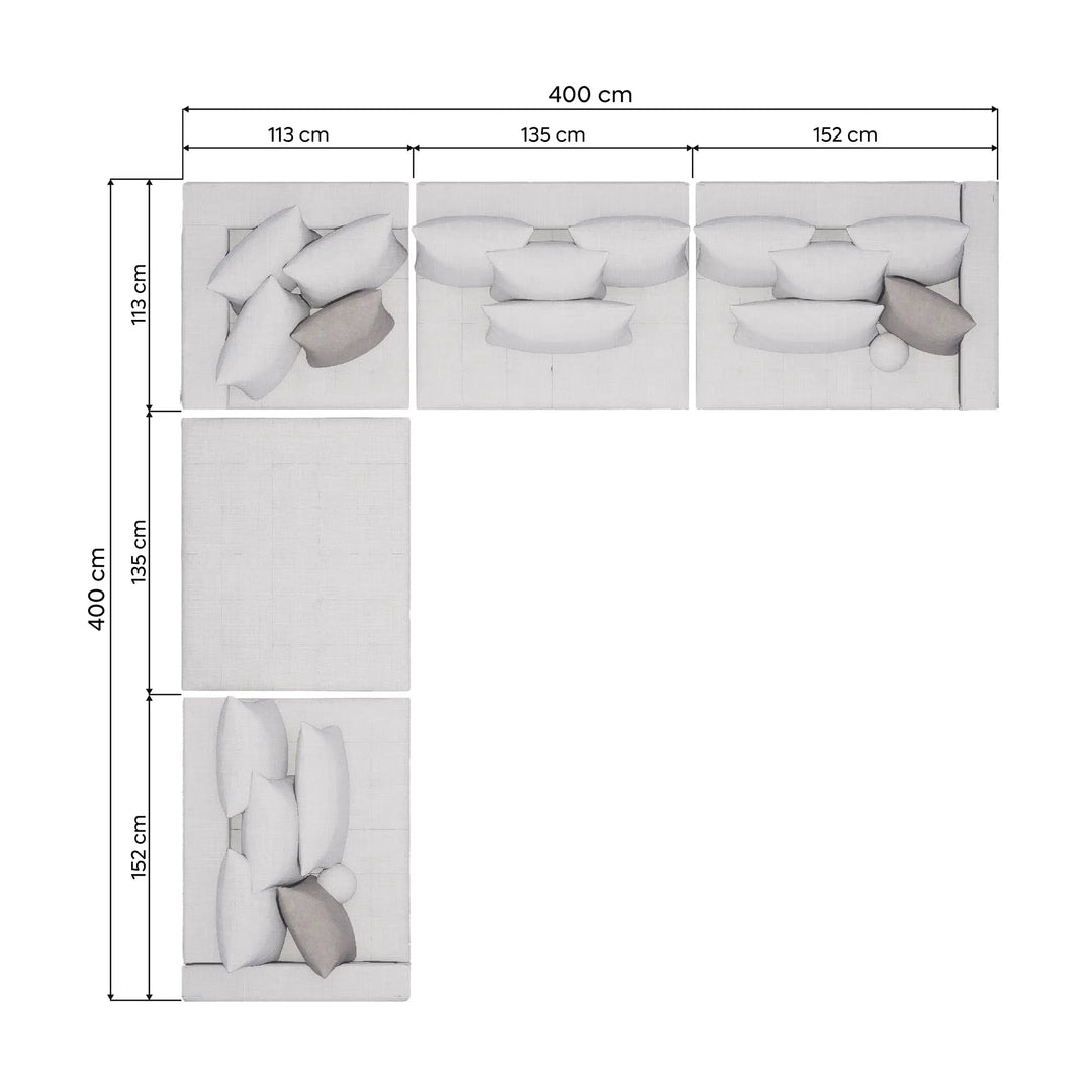 Sala en Escuadra Milán 5 Módulos