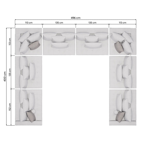 Sala en Escuadra Milán 8 Módulos