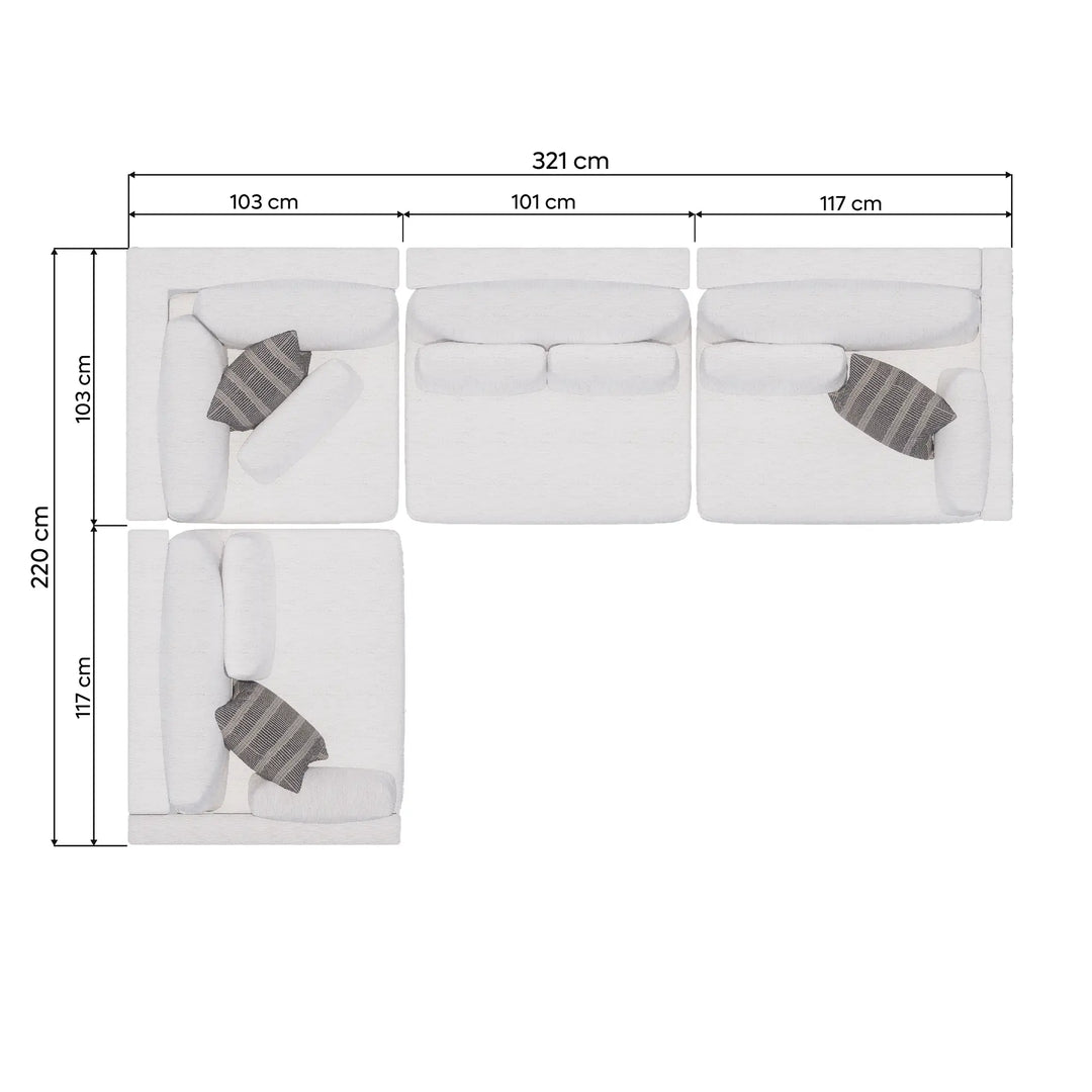 Sala en Escuadra Montecarlo Small II 4 Módulos