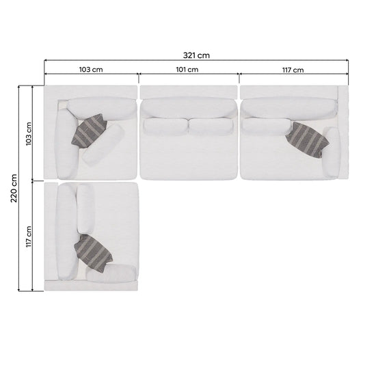 Sala en Escuadra Montecarlo Small II 4 Módulos