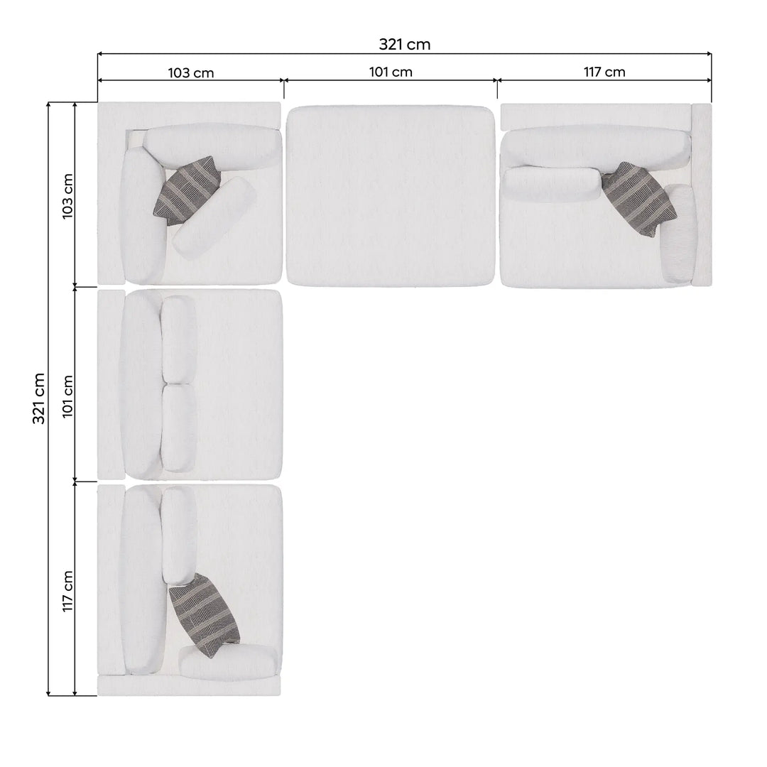 Sala en Escuadra Montecarlo Small II 5 Módulos