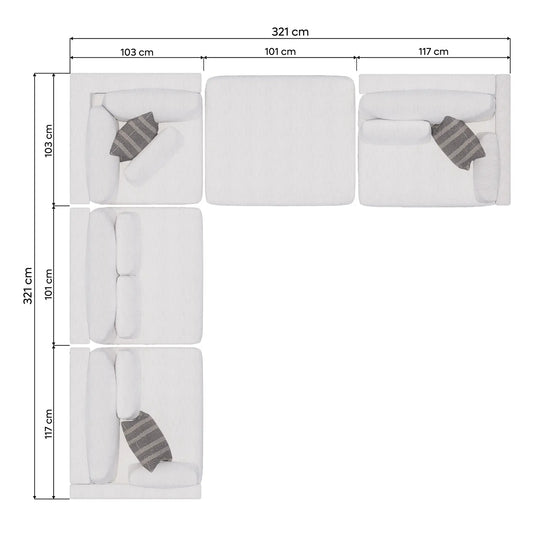 Sala en Escuadra Montecarlo Small II 5 Módulos