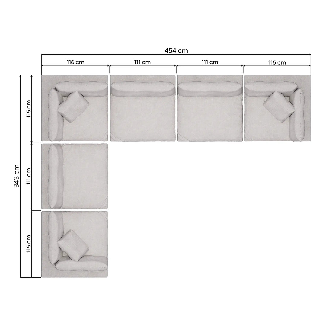 Sala En Escuadra de 6 Módulos Vollga