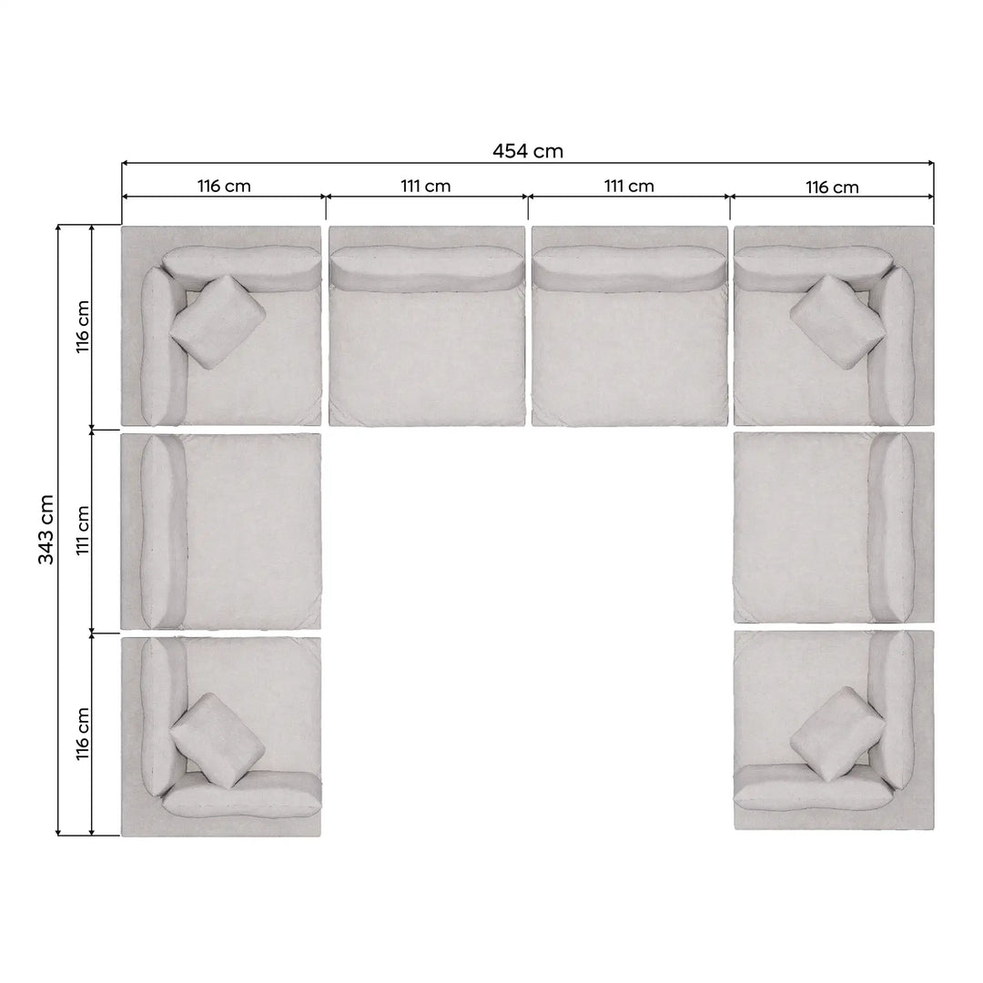 Sala En Escuadra de 8  Módulos Vollga