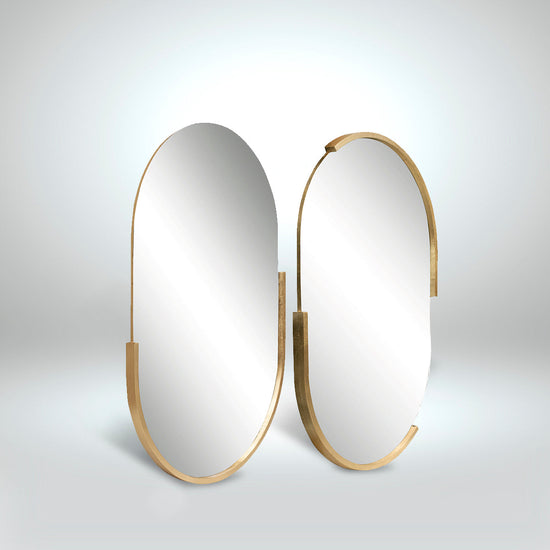 Espejo Oval Contorno Oro Set 2